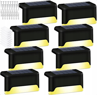 Solárna zapichovacia záhradná lampa - Solárne žiarovky pre schody LED schodisko LED schodisko so súmrakovým snímačom 8x