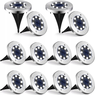 Solárna zapichovacia záhradná lampa - Záhradné solárne záhradné lampy žiariace x12 disk