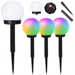 Solárna zapichovacia záhradná lampa - Záhradné solárne lampy guľôčkové lampa RGB 4 ks
