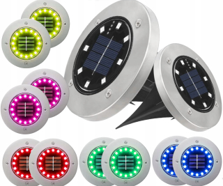 Solárna zapichovacia záhradná lampa - SLNEČNÉ LAMPY, ZÁHRADNÉ LAMPY RGB DISK 12x