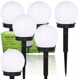 Solárna zapichovacia záhradná lampa - Záhradné solárne lampy LED gule biele lampy 6 ks