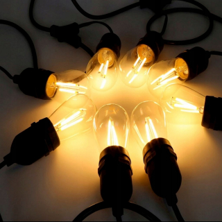 Záhradné girlandy - Záhradný reťazec E27 230V 5 m + 10 x Girlanda LED