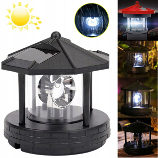 Solárna zapichovacia záhradná lampa - LED MAJÁK SOLARNÁ LAMPA 360° OTOČNÁ SOLÁRNA LAMPA DEKORÁCIA