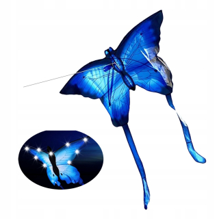 Lietajúca hračka, šarkan - Latawiec xxl Butterfly Blue LED 150 cm