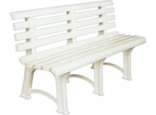 Záhradná lavica, lavička - Plastová záhradná lavica 150 cm Athena silná biela