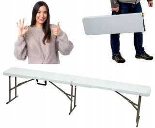 Záhradná lavica, lavička - Plastová záhradná lavica 180 cm silná šedá lavica
