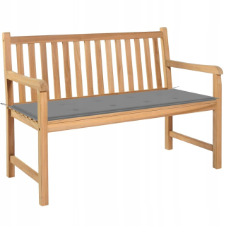 Záhradná lavica, lavička - Vidaxl Garden Lavic s taupe vankúšom, 120 cm, li