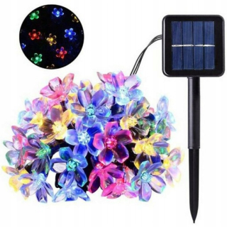 Solárna zapichovacia záhradná lampa - LED SVIETIDLÁ KVETOVÉ LAMPY 7M 50LED ZÁHRAD