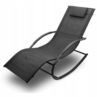 Záhradné lehátko - Záhrada Deckchair Rocking Black Novinka