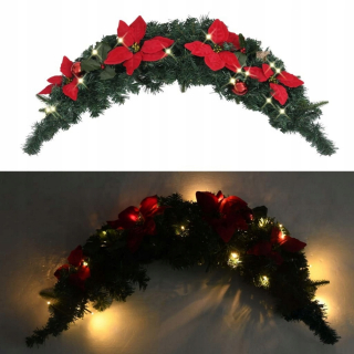 MAŠLEK VIANOČNÁ PVC 90cm 20 LED ZELENÁ + OZDOBY