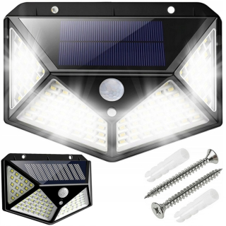 Uličná lampa - Solárna lampa 100 LED snímač Twilight Movement pre fasády House Lampe