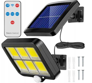 Uličná lampa - Solárna lampa 120 LED snímač Twilight Motion pre pilot fasády Dom Lampe