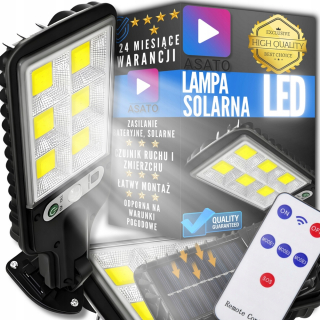 Uličná lampa - Solárna pouličná lampa 200 W 6000 lm LED Twilight pohybový senzor + diaľkové ovládanie