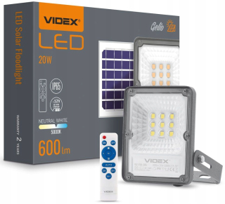 Záhradná lampa - Externá lampa halogén 20 W solárny panel batérie