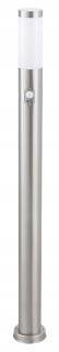 Svetelný stĺp do záhrady - Inox Torch E27 60W 110 cm záhradná lampa so senzorom Raballux 8268