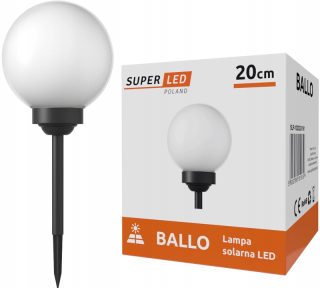 Solárna zapichovacia záhradná lampa - LED záhradná lampa solárna biela guľa 20 cm