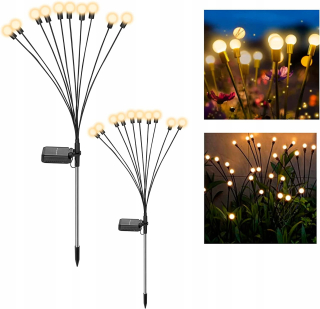 Solárna zapichovacia záhradná lampa - 70 cm solárna záhradná lampa, 10 -LED SET 2 ks