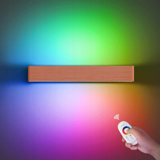Záhradné nástenné svietidlo - Mainen LED RGB nástenná lampa, 52 cm, drevo