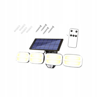 Uličná lampa - Solárna nástenná žiarovka nastaviteľná s 8 LED COB 800LM PIR IP65 4800MAH
