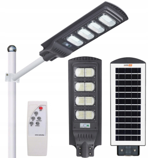 Uličná lampa - LED solárna lampa 80W ulica + rukoväť + diaľkové ovládanie