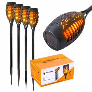 Záhradná lampa - LED solárna lampa, 4 ks.