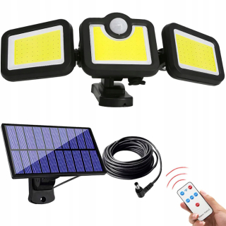 Uličná lampa - LED solárna lampa s pohybom a senzorom súmraku a