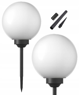 Solárna zapichovacia záhradná lampa - Solárna lampa záhrada bial loptička šunka 20 cm