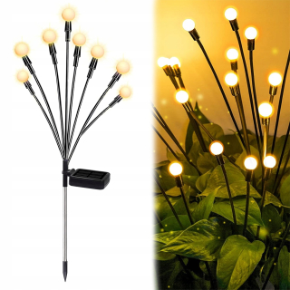 Solárna zapichovacia záhradná lampa - Slnečné lampy riadené guľôčkami 8 LED záhrada LED