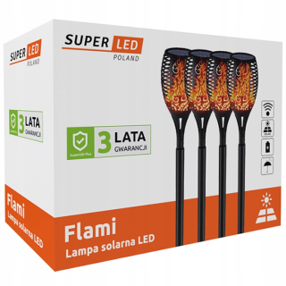 Solárna zapichovacia záhradná lampa - Solárne závesné svietidlo Lantern Torch Flame Fire 50 cm