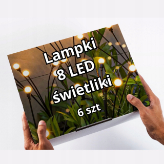 Solárna zapichovacia záhradná lampa - Zápustná solárna lampa, čierna, 8LED, SKYLIGHT, 6 ks