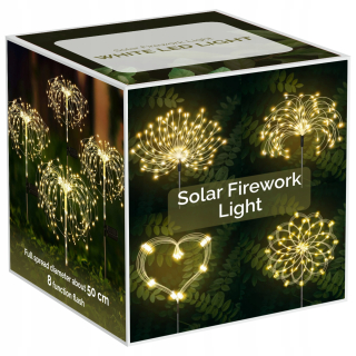 Solárna zapichovacia záhradná lampa - Vonkajšia solárna lampa LED pútska ohňostroj Fireworks XL
