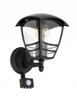 Záhradné nástenné svietidlo - Lampa s nástennou lampou a senzorom Black Pir Edo