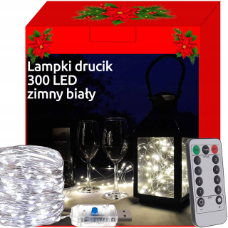 Vianočné lampy 300 LED USB WIRES Cold White
