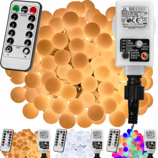 Lampy gule 50 LED horúce biele 5m diaľkové ovládanie a