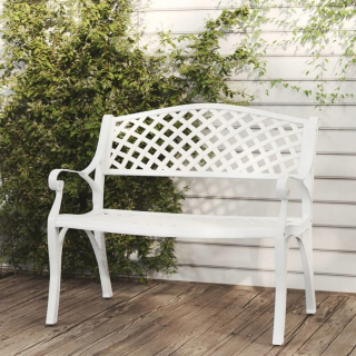 Záhradná lavica, lavička - Lavica 102 cm hliníka vrhá biely Vidaxl