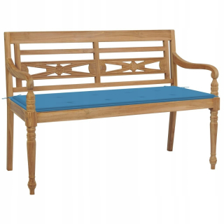 Záhradná lavica, lavička - Batavia Lavička s modrým vankúšom, 120 cm, Lite D