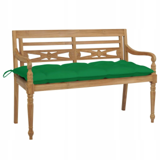 Záhradná lavica, lavička - Batavia Lavička so zeleným vankúšom, 120 cm, Lite Dre