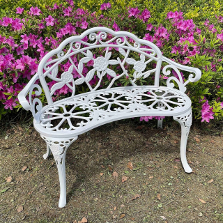 Záhradná lavica, lavička - Lavica pre miestnosť železo -onirka 100 cm biela