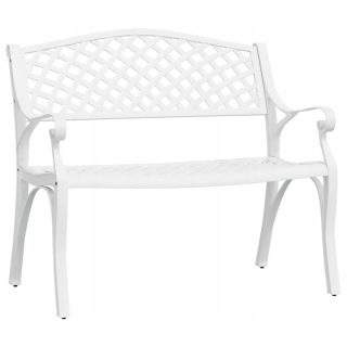 Záhradná lavica, lavička - Záhradná lavica, 102 cm, obsadenie hliníka, biela