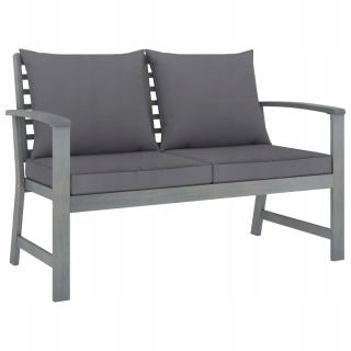 Záhradná lavica, lavička - Záhradná lavica, 120 cm, tmavošedé vankúše,