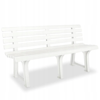 Záhradná lavica, lavička - Záhradná lavica, 145,5 cm, plast, biela