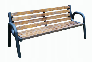 Záhradná lavica, lavička - Lavica záhradného rohu s kvetinovým hrncom, 117 cm, drevo AK