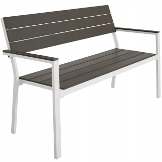 Záhradná lavica, lavička - Záhradná lavica Line Light Grey/White 403547