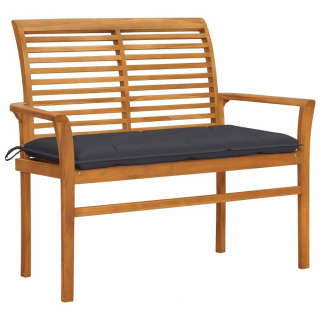 Záhradná lavica, lavička - Záhradná lavica s antracitovým vankúšom, 112 cm, Dre