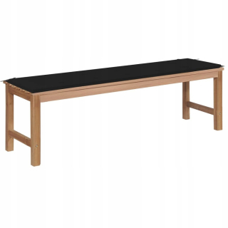 Záhradný stôl, stolík - Záhradná lavica s čiernym vankúšom, 150 cm, Lite Dre