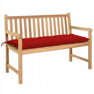 Záhradná lavica, lavička - Záhradná lavica s červeným vankúšom, 120 cm, Lite D
