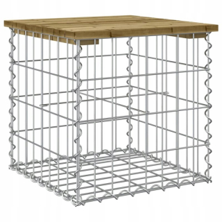Gabion - Záhradná lavica s Gabion, 43x44x42 cm, impregnovaná borovica
