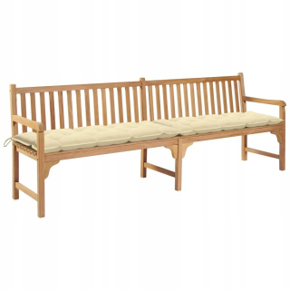 Záhradný stôl, stolík - Záhradná lavica s krémovým vankúšom, 240 cm, Lite DR