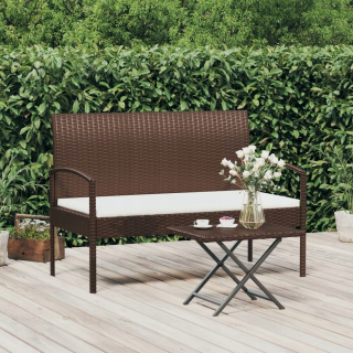 Záhradná lavica, lavička - Záhradná lavica s vankúšom, hnedá, 105 cm, Polira