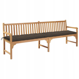 Záhradná lavica, lavička - Záhradná lavica s vankúšom Taupe, 240 cm, lite